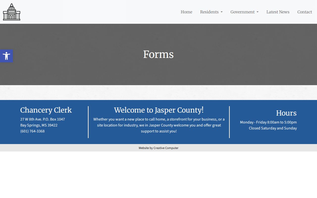 Jasper County court records forms page