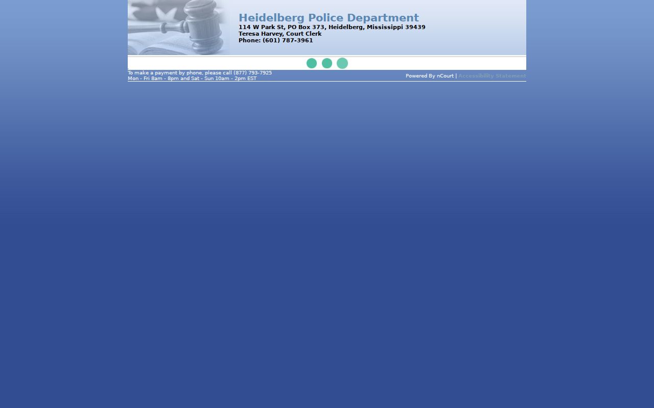 Heidelberg court docket citation number payment lookup interface