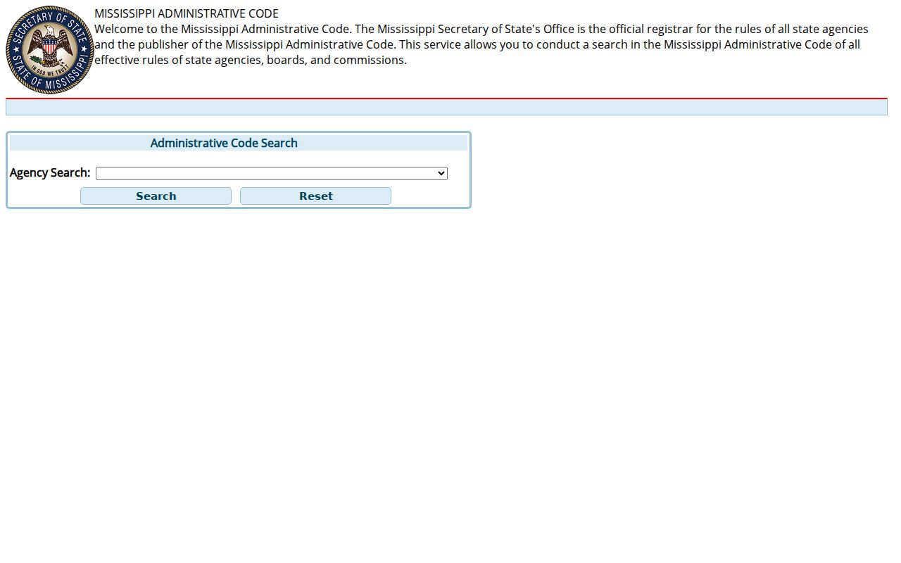 Montrose court docket records Mississippi Administrative Code official search