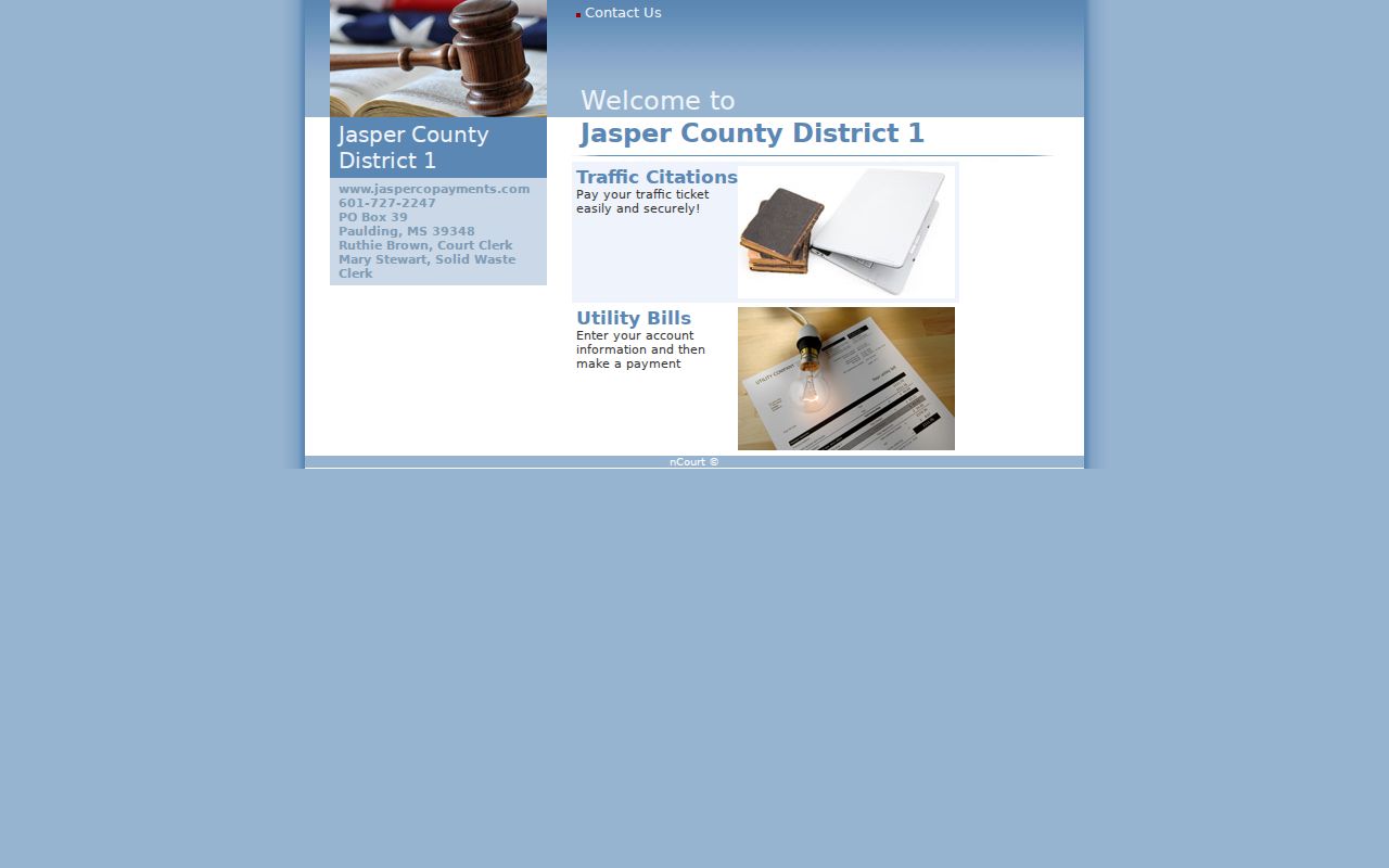 Jasper County traffic court records District 1 nCourt gateway