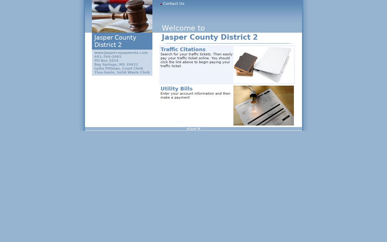 Jasper County traffic court records District 2 nCourt gateway